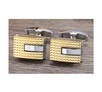 Charles William Men's Rectangular Shape Cufflinks in Stunning Patterned Design with Gold & Silver Charles William Gold One Size
