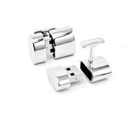 Charles William Men's Working 16gb USB Flashdrive Memory Round Cufflinks Novelty Gift in Silver Charles William Silver One Size