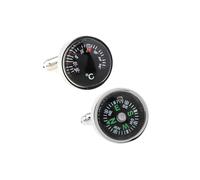Charles William Men's Working Compass & Temperature Gauge Cufflinks in Black Charles William Black One Size