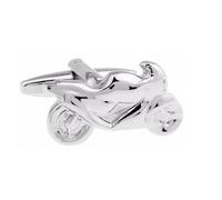 Charles William Motorcycle Motorbike Racing Bike Novelty Cufflinks in Silver Charles William Silver One Size