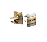Charles William Silver and Gold Cufflinks with Two Tone Stripe