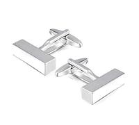 Charles William Silver Rectangular Bar Barrel Cufflinks Polished Groom