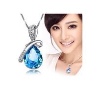 Charles William Sky Blue Teardrop Pendant Necklace Designer Jewellery