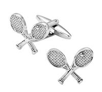 Charles William Tennis Cufflinks Silver Sports Gift with Racquet & Ball Charles William Silver One Size