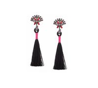 Charles William Women's Diamante Statement Drop Tassle Earrings in Red Charles William Red One Size