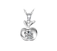 Charles William Women's Elegant Curved Silver Pendant Necklace with Stone Charles William Silver One Size