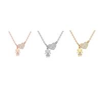 Charles William Women's Encrusted Heart Necklace With Pendant in Silver | Size: 23 cm Charles William Silver 23 cm