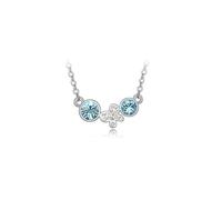 Charles William Women's Light Blue Stone Necklace with Butterfly Jewellery Charm | Size: 23 cm Charles William Light Blue 23 cm