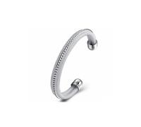 Charles William Women's Silver Bangle Bracelet with Intricate Weave Design | Size: 9 Charles William Silver 9
