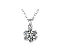 Charles William Women's The Sun Stone Round Pendant on Silver Necklace | Size: 23 cm Charles William Silver 23 cm
