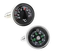 Charles William Working Compass And Temperature Gauge Cufflinks Novelty Hiking Naval Wedding
