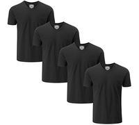 Charles Wilson 4 Pack Men's Comfort Stretch V-Neck T-Shirt (Medium, Black Type 61)