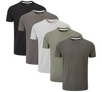 Charles Wilson 5 Pack Plain Crew Neck T-Shirt (3X-Large, Grey Essentials)