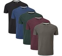 Charles Wilson 5 Pack Plain Crew Neck T-Shirt (Large, Dark Essentials Type 41)
