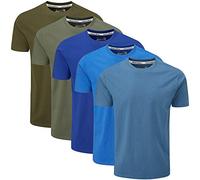 Charles Wilson 5 Pack Plain Crew Neck T-Shirt (S, Horizon)