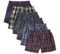 Charles Wilson 6 Pack Woven Boxer Shorts (S, Tartan Check 84)