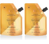 Charles Worthington Moisture Seal Nourishing Shampoo Takeaway, Travel Size, Coconut, Argan and Macadamia Oils, Salon Shampoo for Deep Moisture, 75ml (Pack of 2)