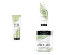 Charles Worthington Scalp Restore 3-Step Clarifying & Revitalising Bundle - Shampoo, Condioner, and Scalp Scrub - sensitive, oily, flaky or product-loaded scalps