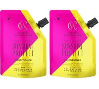 Charles Worthington Sunshine Protect Conditioner Takeaway, Moringa Seed Oil, UV filters, Hydrate and Nourish, Salon Shampoo for Sun Protection, 75ml (Pack of 2)