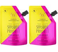 Charles Worthington Sunshine Protect Shampoo Takeaway, Travel Size, Moringa Seed Oil and UV filters, Salon Shampoo for Women for Sun Protection, 75ml (Pack of 2)
