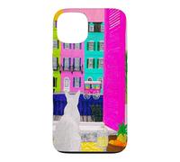 Charleston Pastel Homes Cat Balcony View Case for iPhone 13