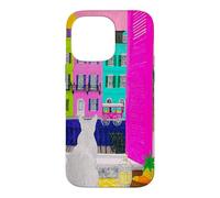 Charleston Pastel Homes Cat Balcony View Case for iPhone 14 Pro Max
