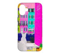 Charleston Pastel Homes Cat Balcony View Case for iPhone 16 Plus