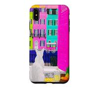 Charleston Pastel Homes Cat Balcony View Case for iPhone XS Max