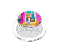 Charleston Pastel Homes Cat Balcony View PopSockets PopGrip for MagSafe