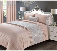 Rapport Sequin Duvet Cover Bed Set, Blush, Super King