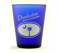 Charleston South Carolina Cobalt Blue Frosted Shot Glass