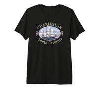 Charleston South Carolina Nautical Tall Ship Design Premium T-Shirt