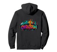 Charleston, South Carolina Skyline Souvenir - Graffiti Pullover Hoodie