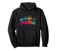 Charleston, South Carolina Skyline Souvenir - Graffiti Pullover Hoodie