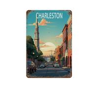 Charleston South Carolina,Tin Sign Vintage Retro Man Cave Bar Pub Shed Novelty Gift Aluminium Metal Tin Wall Décor Sign(20x30cm)8x12 inch-Q28