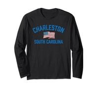 Charleston South Carolina USA Flag Vintage Athletic Long Sleeve T-Shirt
