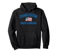 Charleston South Carolina USA Flag Vintage Athletic Pullover Hoodie