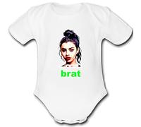 Charli Brat present from for a mum mummy dad daddy gift Unique Baby Vest Grow Babygrow Cute tOP Custom Boys Girls Unisex XCX music (12-18 Months)
