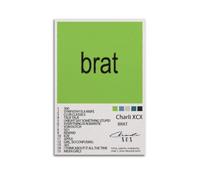Charli XCX BratAlbum Cover Aesthetic Limited Edition Signature Rap Singer Music Poster - Dormitory & Bedroom Decoration - 1012x18inch (30x45cm) Unframe-style Canvas Wall Art