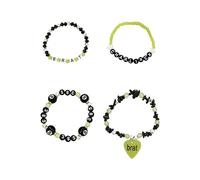 Charli XCX Official Merch Bracelet, 4 Pack, Black, Standard, Standard