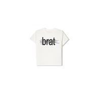Charli XCX Unisex-Adult Offical Merch Scratched Out Brat Cropped T-Shirt, White, S