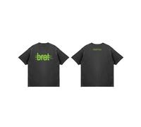 Charli XCX Unisex-Adult Offical Merch Scratched Out Brat T-Shirt, Black, XXL