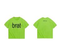 Charli XCX Unisex-Adult Offical Merch Scratched Out Brat T-Shirt, Green, Medium