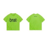 Charli XCX Unisex-Adult Offical Merch Scratched Out Brat T-Shirt, Green, S