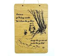 Charlie and Jane Winnie the Pooh Quote remember you are braver than you believe Wall Sign Hanging rustic wooden house shabby chic room plaque kids gift laser engraved hand made