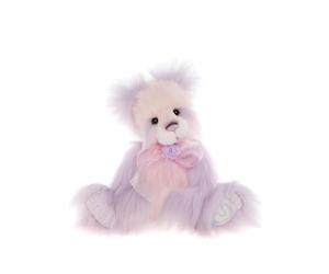 Charlie Bears 2023 | Tea Party Collectable Light Pink Teddy Bear Plush Handmade Soft With Rose Bow Long Fur Fully Jointed