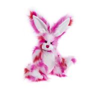 Charlie Bears - Sweet Tooth Teddy Bear Bunny Rabbit Bright Pink and White - Fully Jointed | Collectable Cuddly Soft Toy Gift Ears Stuffed Animal
