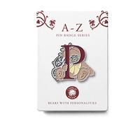 Charlie Bears - Alphabet & Number Pin Badges | A-Z / 0-9 Alphabetical Brooch Lapel Charms - Collectable Enamel Teddy Bear Letters (Letter P)