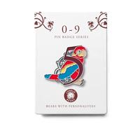 Charlie Bears - Alphabet & Number Pin Badges | A-Z / 0-9 Alphabetical Brooch Lapel Charms - Collectable Enamel Teddy Bear Letters (Number 5)