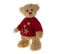 Charlie Bears - Jingle Belle | Plush Collection Teddy Bear, Star Jumper, Winter, Sand Plush Bear, Winter, Christmas, Handmade, Collectable, Fully Jointed, Ages 3+